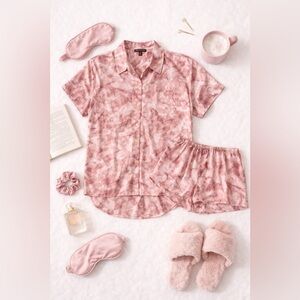 Midnight Bakery Sleeves Satin Notch Pajama set